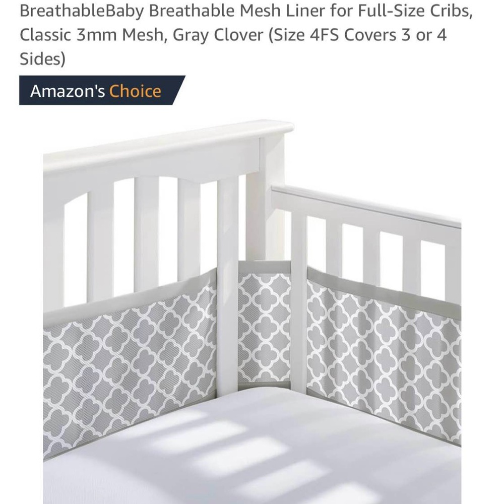 Brand New Breathable Mesh Baby Crib Liner